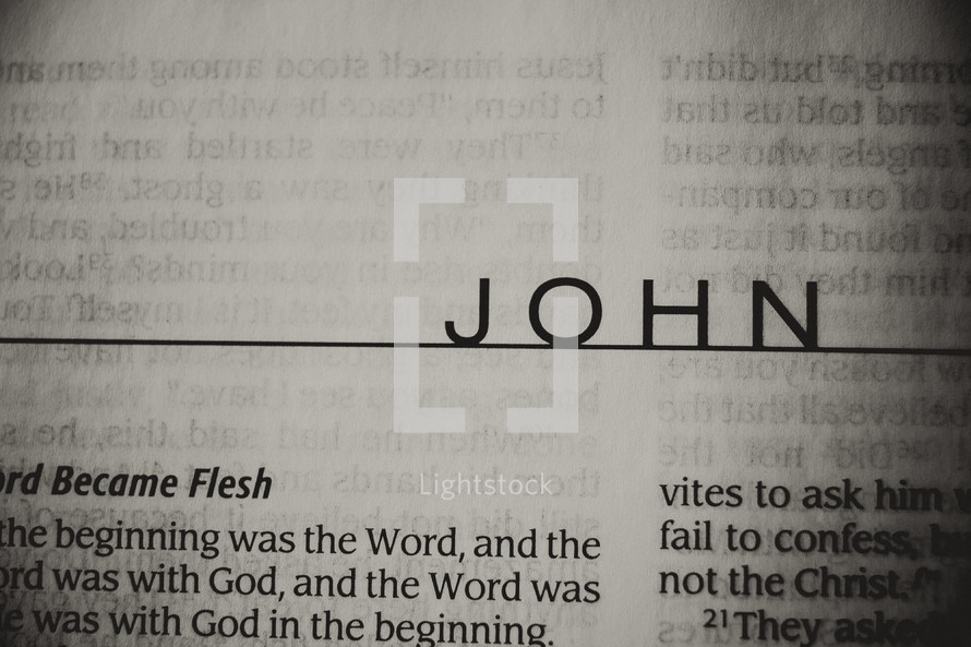 Open Bible in book of John