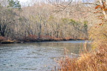 river scene in winter 