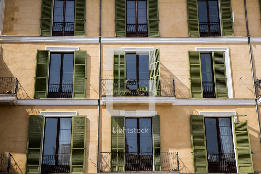 shutters, windows, and terraces 