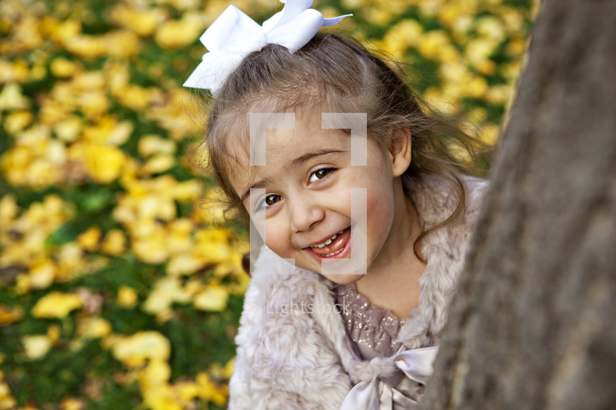 Happy little girl smiling