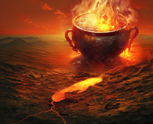 Boiling Pot from Jeremiah's vision in first chapter of book of Jeremiah.