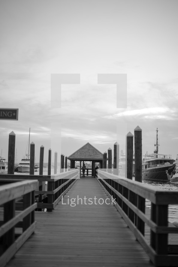 dock at a boat marina 