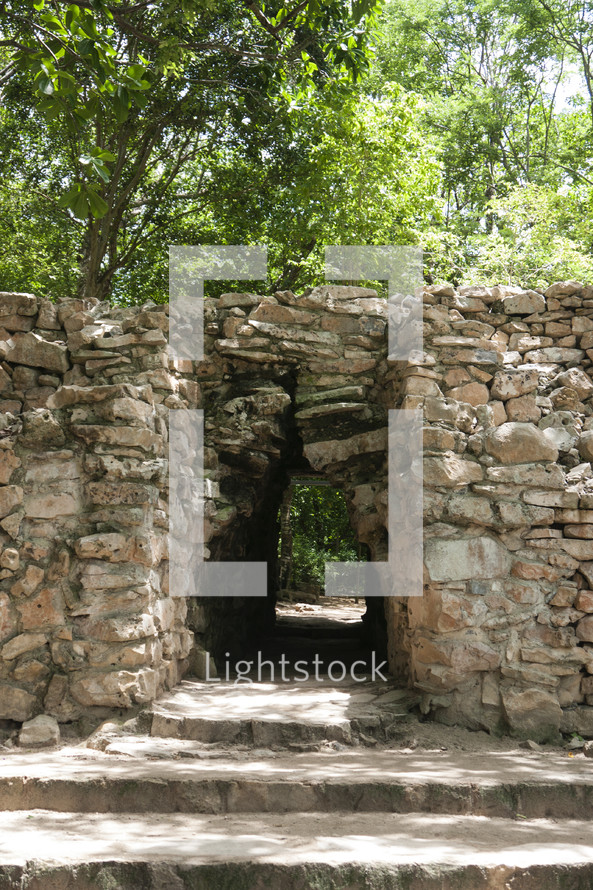 tunnel through a stone wall 