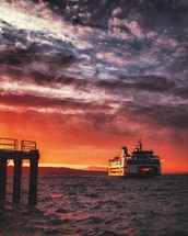Ferry at dusk 