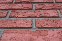 red bricks in a wall
