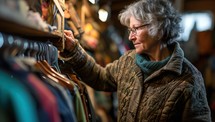 Mature woman shopping in a clothing store