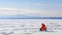 Winter fishing in Lake