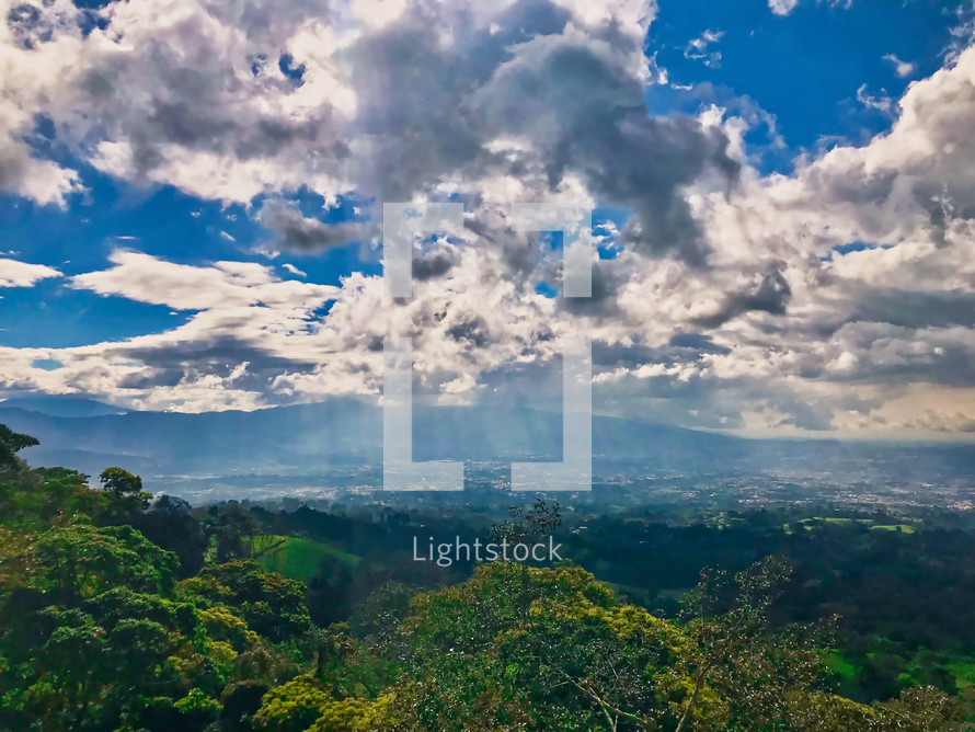green landscape Volcan, Irazu, Costa Rica  