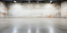 Empty warehouse with concrete wall and floor, abstract background