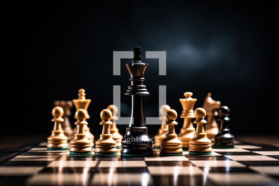 Chess board game concept of business ideas and competition and strategy