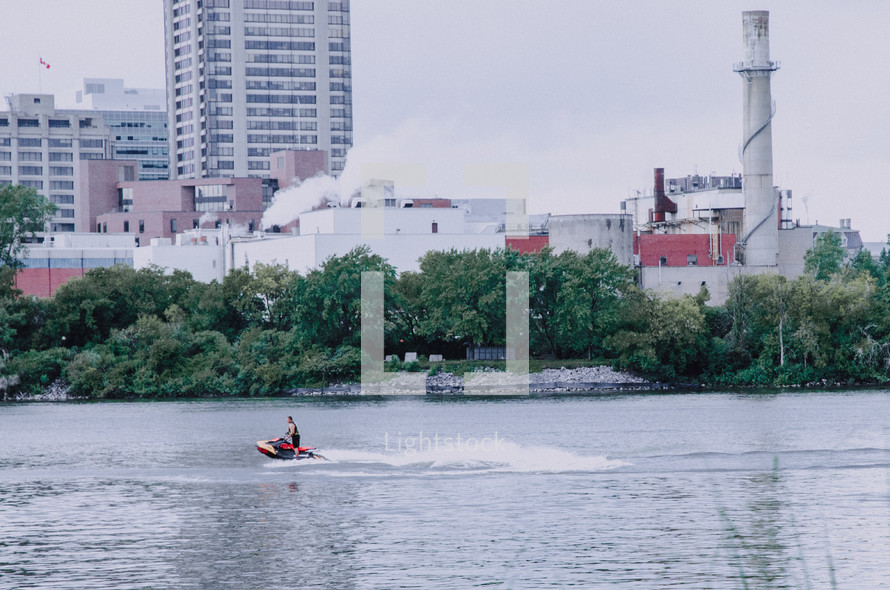 jet ski on a river in Ottawa 