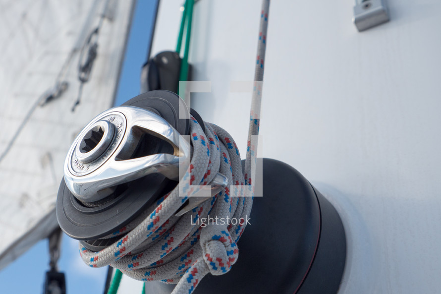 Rope on a sailboat. 