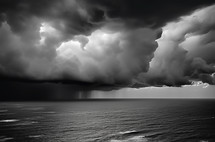 Rain and Clouds over Ocean