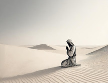 Prophet Praying in Desert