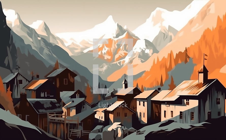 Illustrative mountain village