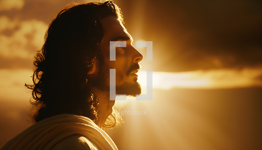 Jesus looking to Heaven