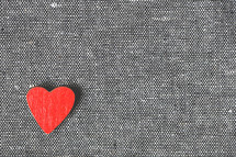 red heart on fabric 