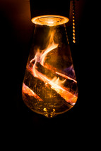 flame in a lightbulb 