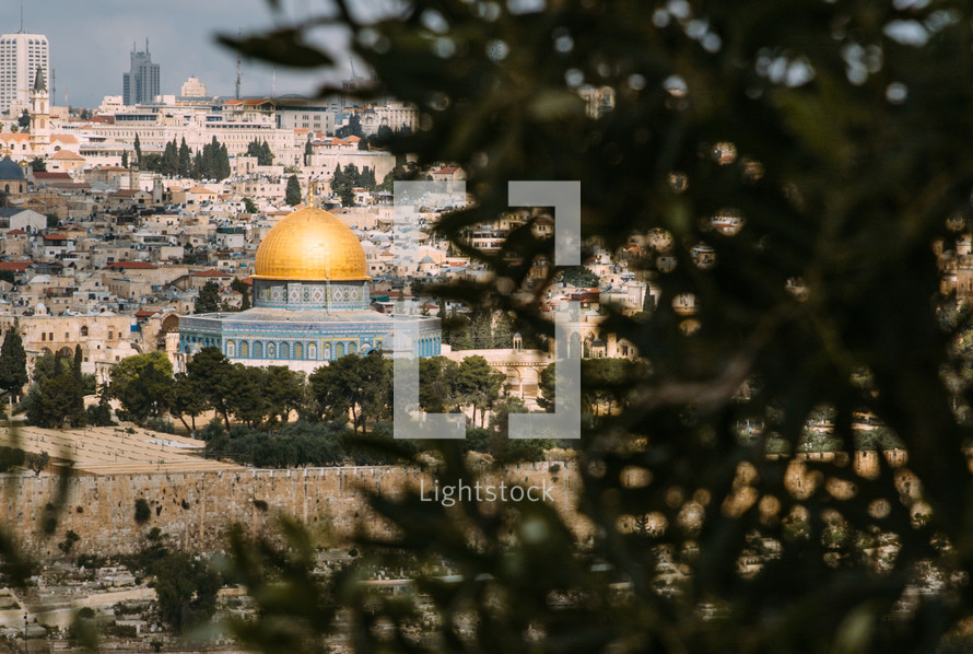 modern day Jerusalem and Dome of the Rock 