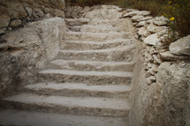 Stairs carved in stone in Meggido, Israel