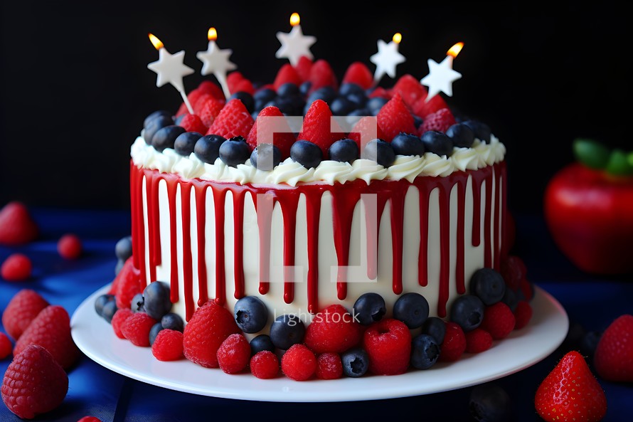 Fourth of July celebration cake