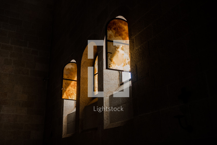 open windows in a church in Israel 