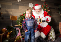 toddler boy with Santa Claus 
