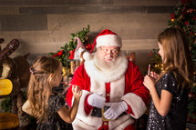 girls with Santa Claus 