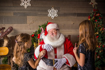 girls with Santa Claus 