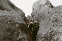 a man rock climbing in New Zealand 