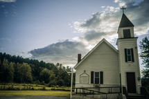 a small white rural church 
