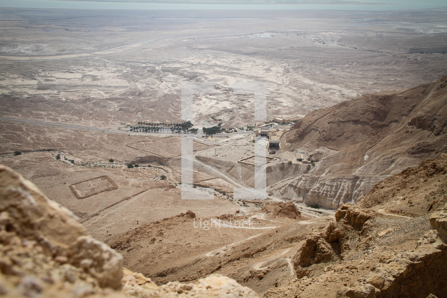 View of valley from Masada, Israel