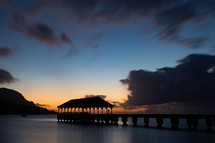 pier at dusk in Kauai 