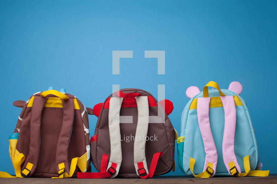 row of book bags 
