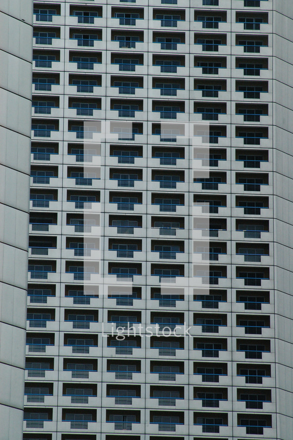 balconies on a sky scraper in Singapore