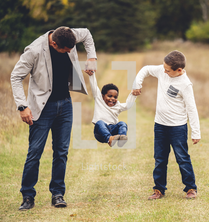 Family portrait session - dad and sons