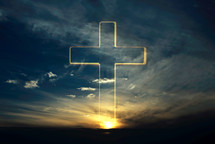 Cross with a sky background. 