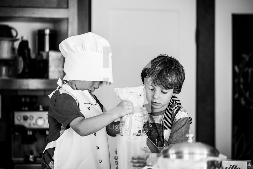 a child baking in the kitchen 