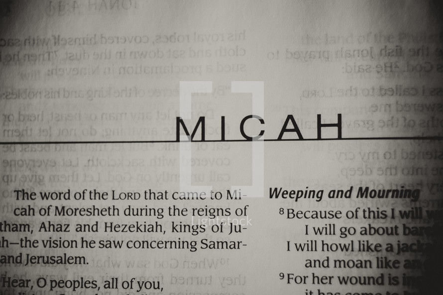 Open Bible in book of Micah