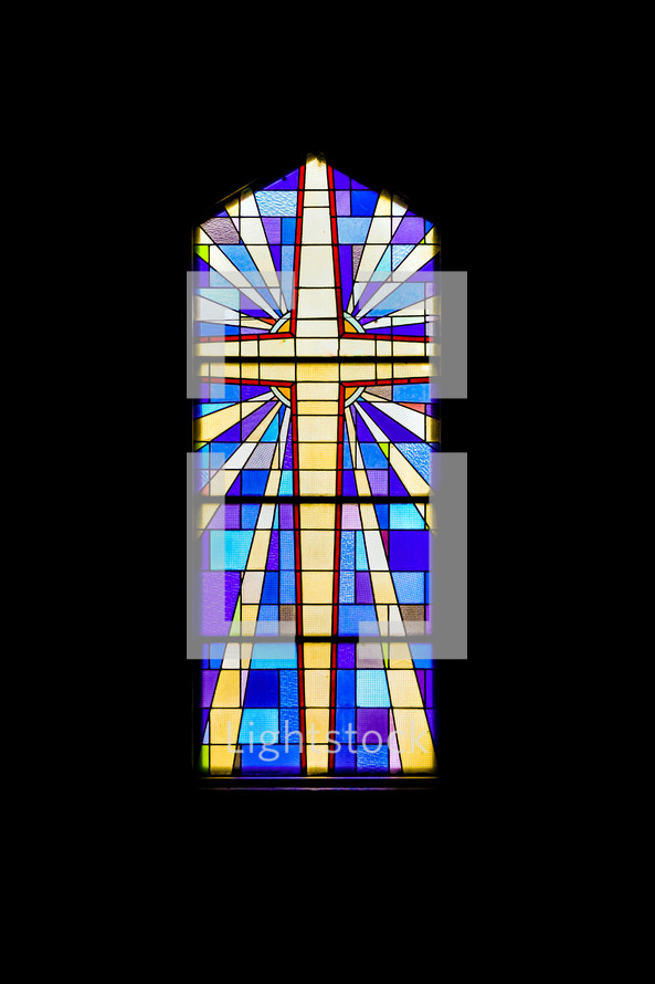 cross stained glass window 