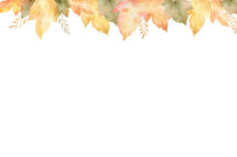 watercolor fall leaf border 