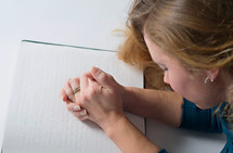 prayer over a Braille Bible 
