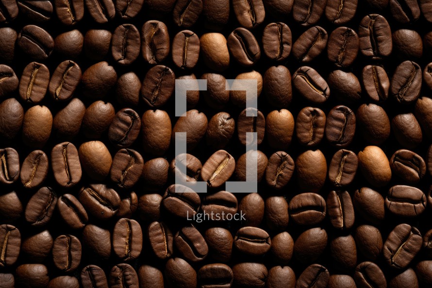 Coffee beans background, close up shot, can be used as a background