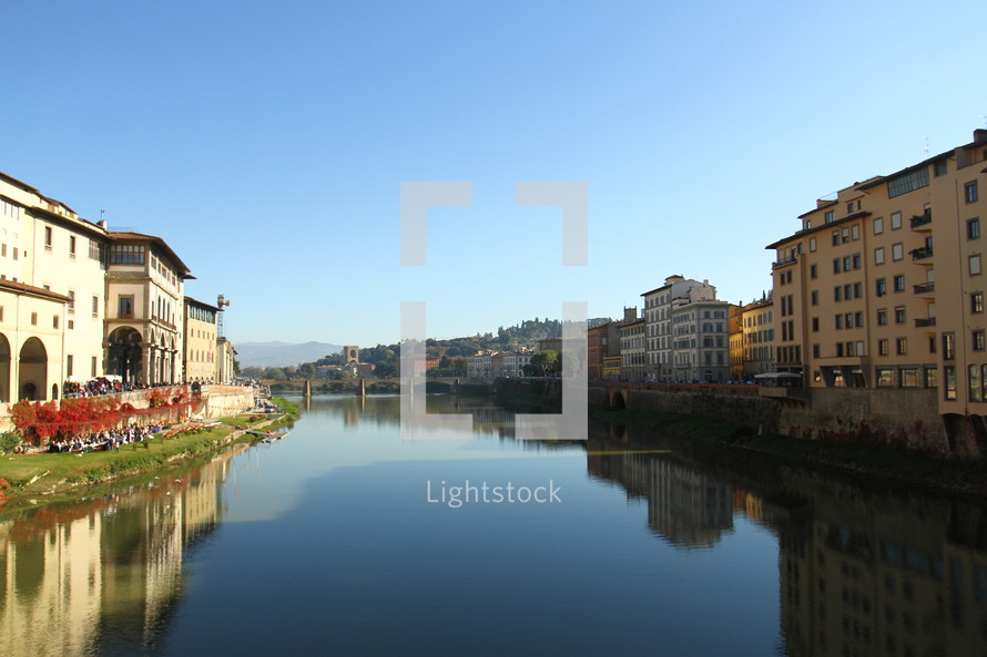 The Arno River as seen from the Ponte Vecchio Bridge