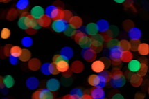 colorful bokeh Christmas lights