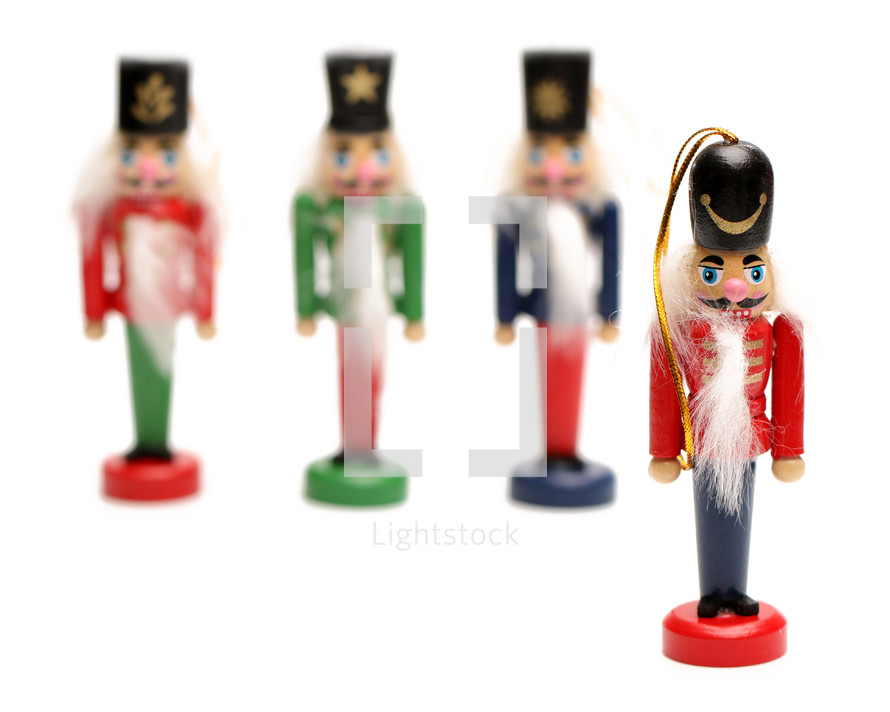 nutcrackers against a white background 