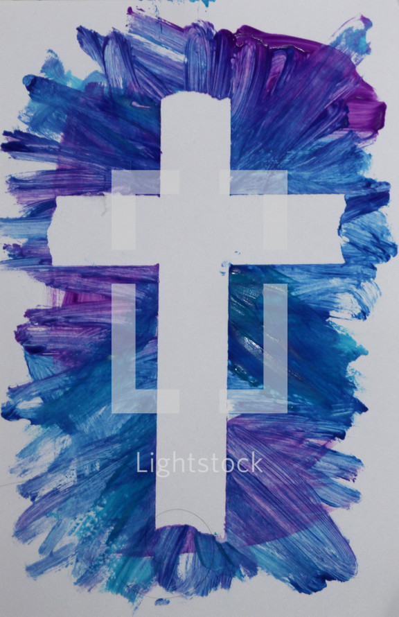 finger paint and cross outline 