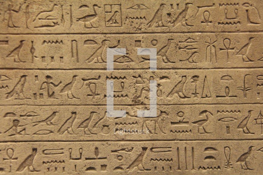 Hieroglyphics on an ancient Egyptian monument