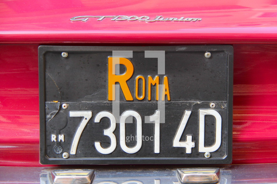 Rome license plate 