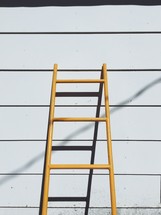 ladder leaning against a house 